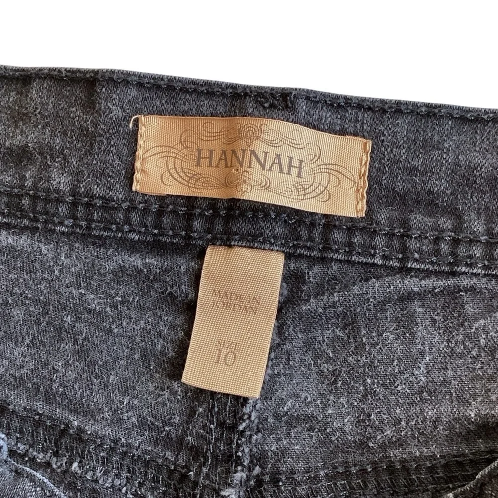 Vintage Y2K 90s Hannah Black Wash‎ High Rise Denim Bermuda Shorts Size 10